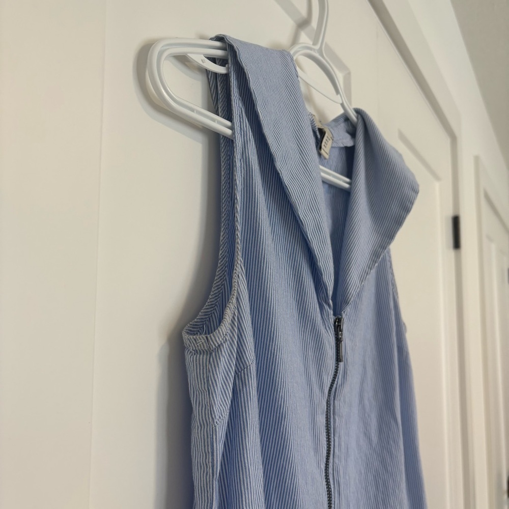 Nao‎ Sleeveless Blue & White Striped Straight Leg Jumpsuit Women’s Size Small - Picture 4 of 16